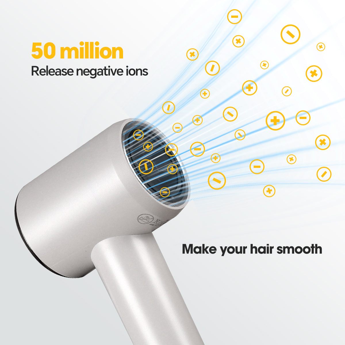 GotoShine Hair Dryer, 110,000 RPM, Wind Speed 23m/s, 1600W, with Removable 360° Magnetic Nozzle